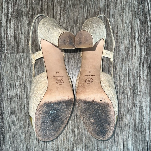 Vintage CHANEL Slingback Platform Heel Size 41 - Picture 9 of 9